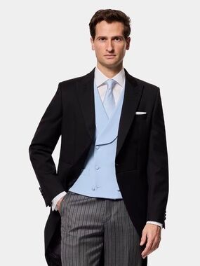 BNWT Hawes & Curtis Morning Suit Charcoal Pinstripe Trousers 30